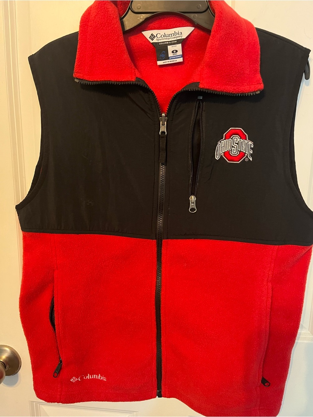 Columbia Men’s Red & Black Ohio State Fleece Vest